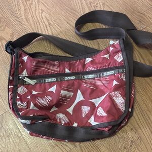 Lesportsac Burgundy and White Shoulder Bag